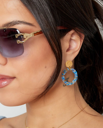 Oorbellen happy kralen Blauw