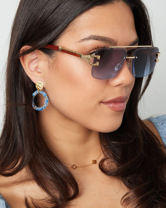 Oorbellen happy kralen Blauw