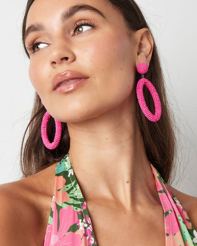 Oorbellen candy ovaal - lila