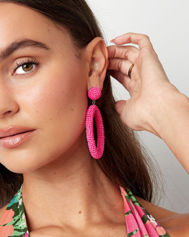 Oorbellen candy ovaal - pastelroze