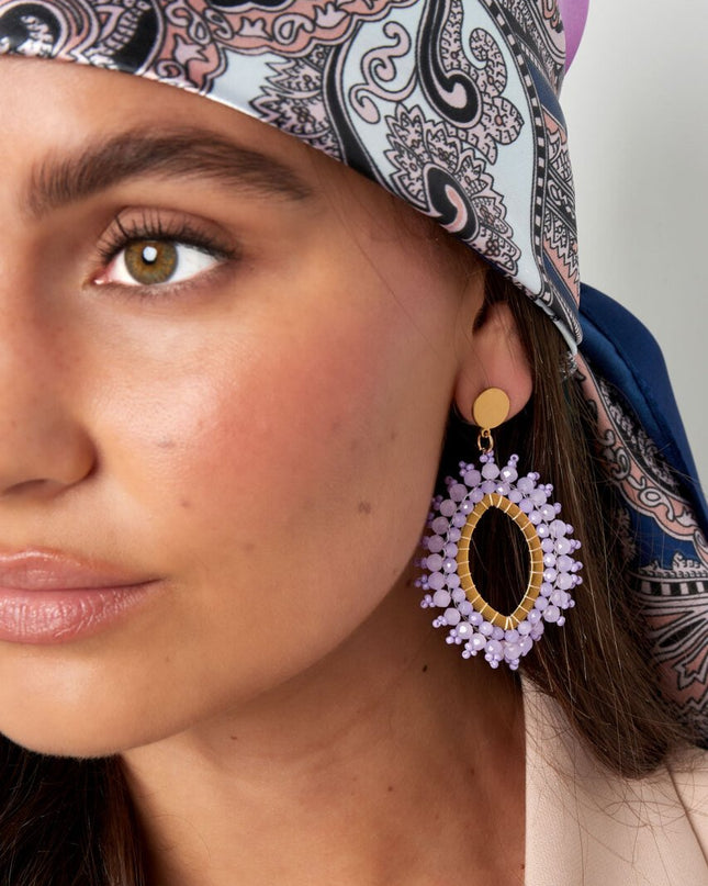 Oorbellen kristallen - Rood