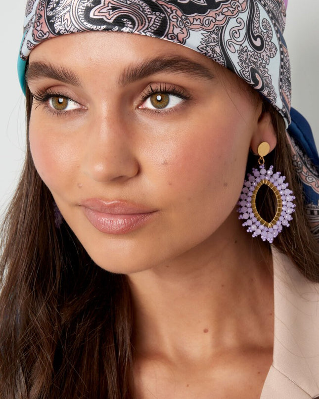 Oorbellen kristallen - Lila