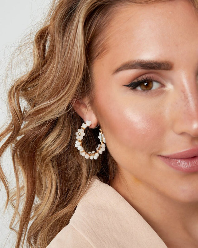 Oorhangers bloemetjes middel - bruin