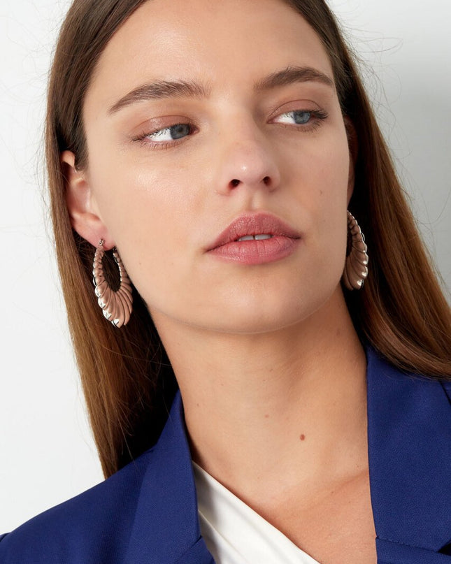 Oorbellen langwerpig twisted - zilver