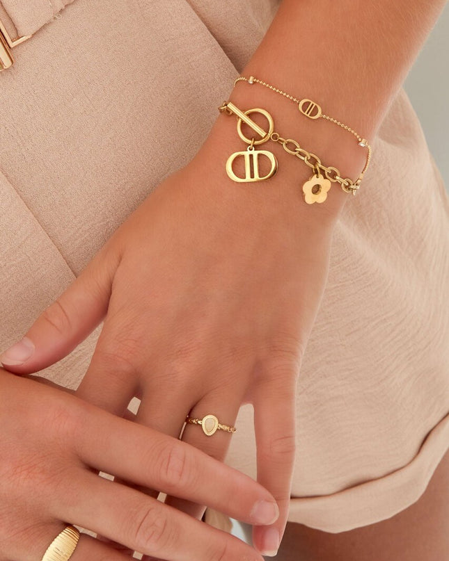 Schakelarmband the good life - goud