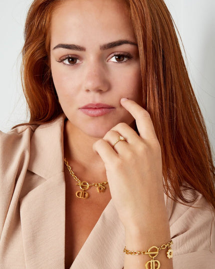 Schakelarmband the good life - goud