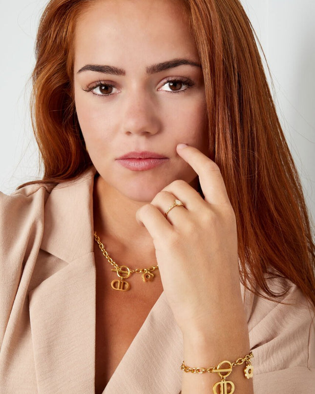 Schakelarmband the good life - goud