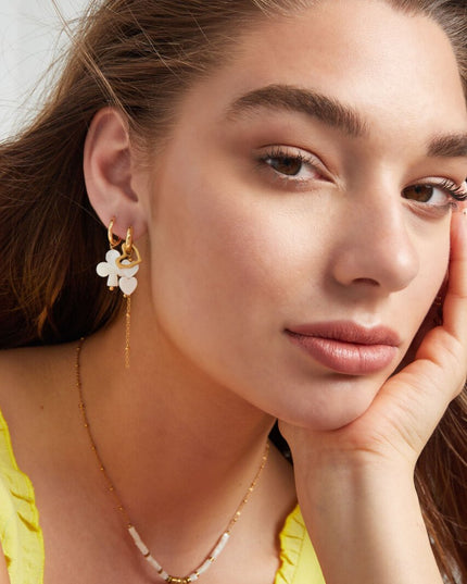 Oorbellen met hartjes hangers - Goud