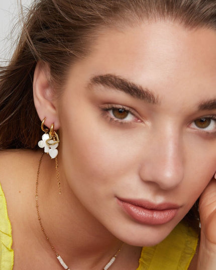 Oorbellen met hartjes hangers - Goud