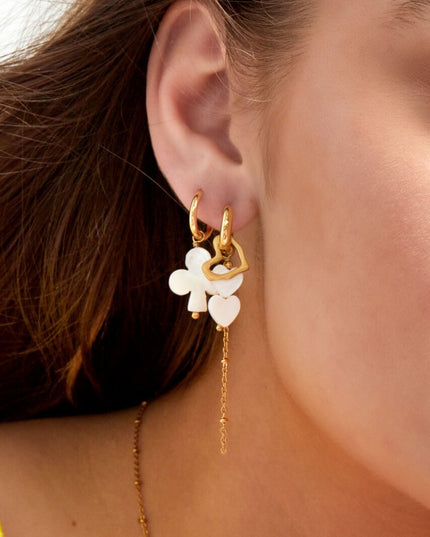 Oorbellen met hartjes hangers - Goud