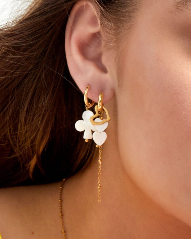 Oorbellen met hartjes hangers - Goud