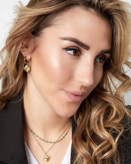 Oorbellen met hartjesbloem Zilver