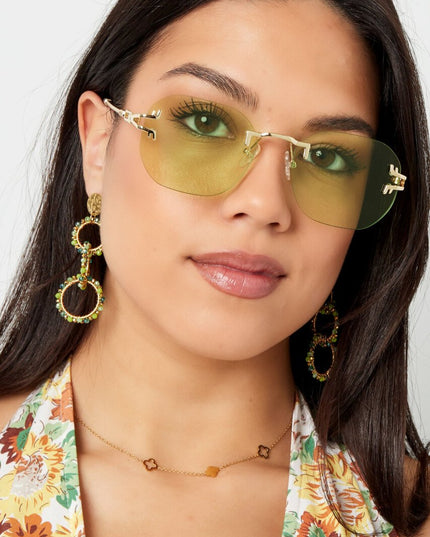 Oorbellen 3 kralen cirkels - blauw