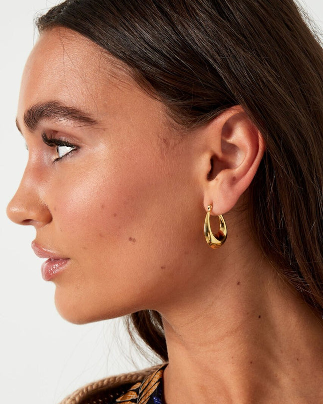 Oorbellen aesthetic langwerpig - goud