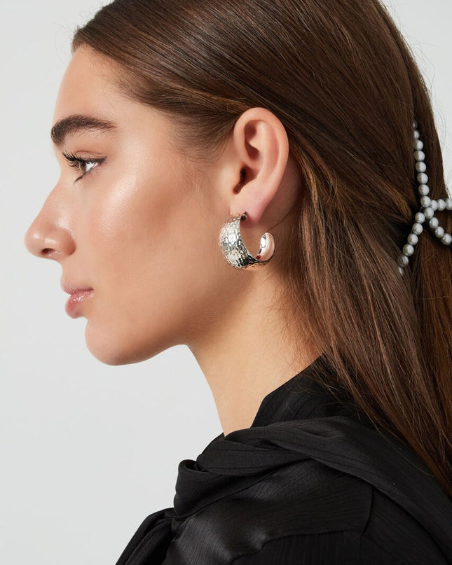 Oorbellen sierlijke print - zilver