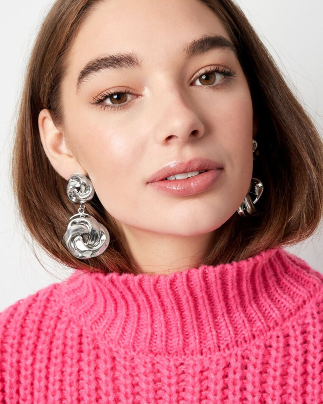 Oorbellen dubbele knoop - goud