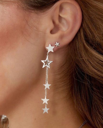 Oorbellen sterren & ketting - goud