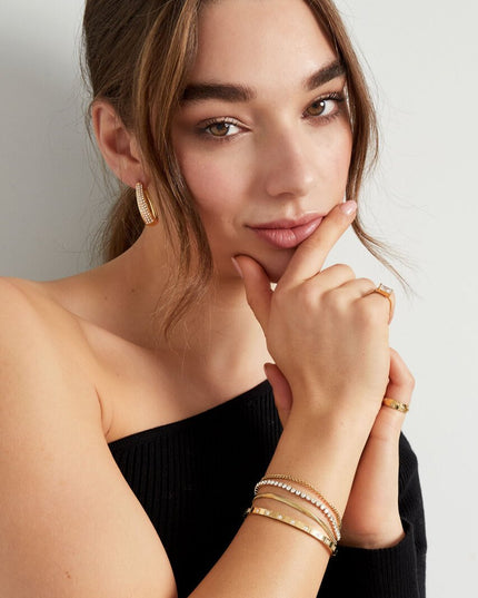 Armband dubbele laag steentjes - goud