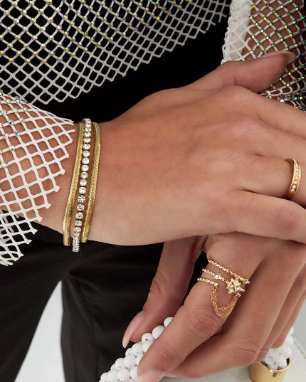 Armband speels met bling - Zilver