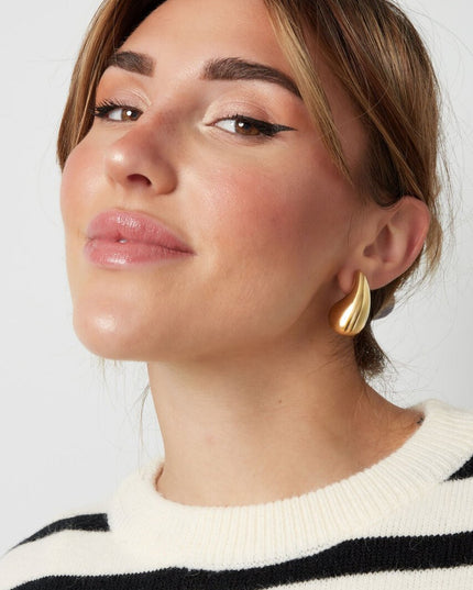 Druppel oorbellen medium - goud