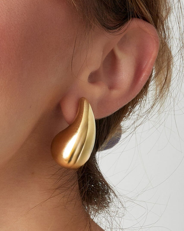 Druppel oorbellen medium - goud
