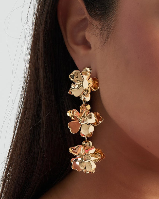 Flower oorbellen - goud
