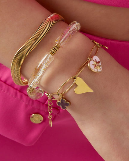 Bedelarmband lovely butterfly - goud