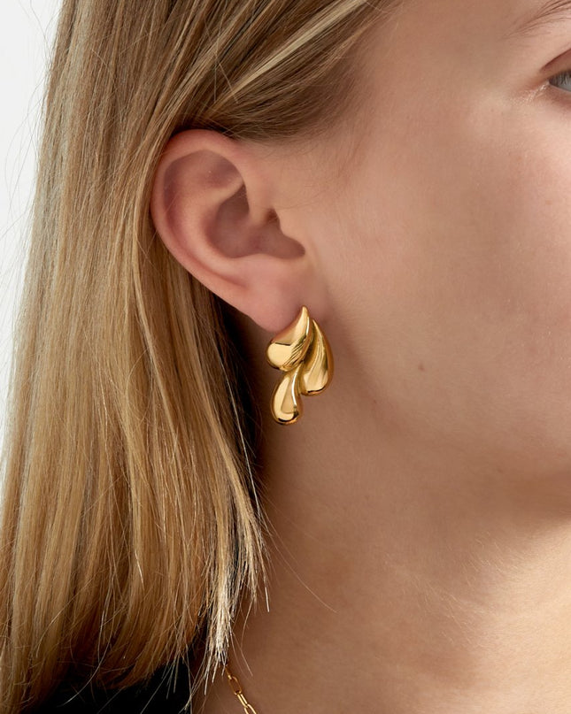 Oorbellen triple drip - goud