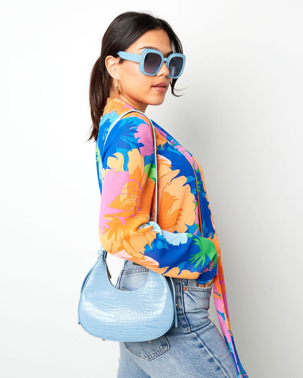 Handtas imitatieleer met print Lila