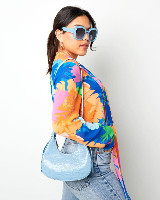 Handtas imitatieleer met print Lila