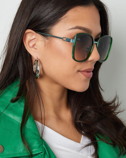 Zonnebril Ronde Glazen Metaal Camel