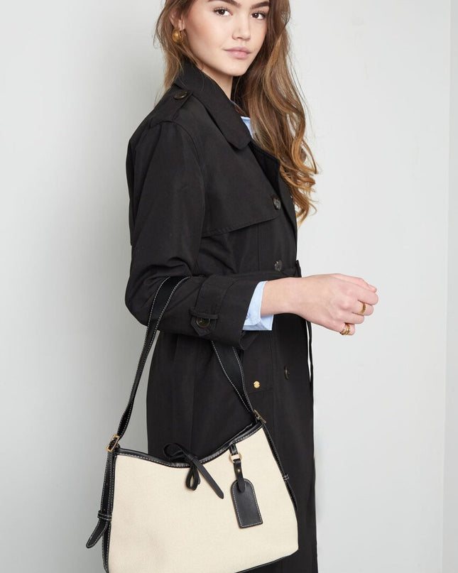 Chique tas met verstelbare band - beige