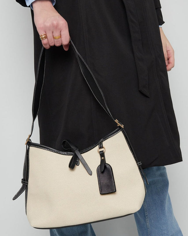 Chique tas met verstelbare band - beige