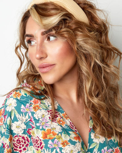 Haarband rib met knoop - Zwart