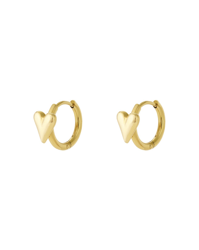 Hoop met mini hartje goud