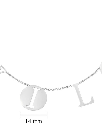 Ketting Letters Wild zilver