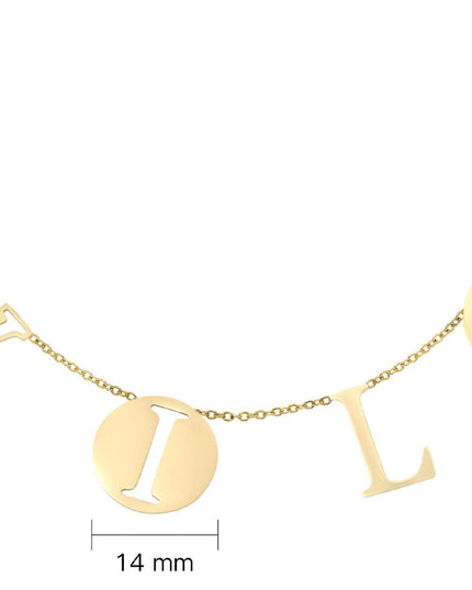Ketting Letters Wild goud