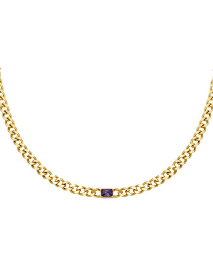 Ketting Diamond In Chain paars & goud