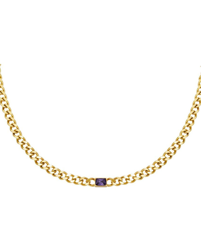 Ketting Diamond In Chain paars & goud