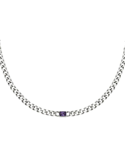 Ketting Diamond In Chain paars & zilver