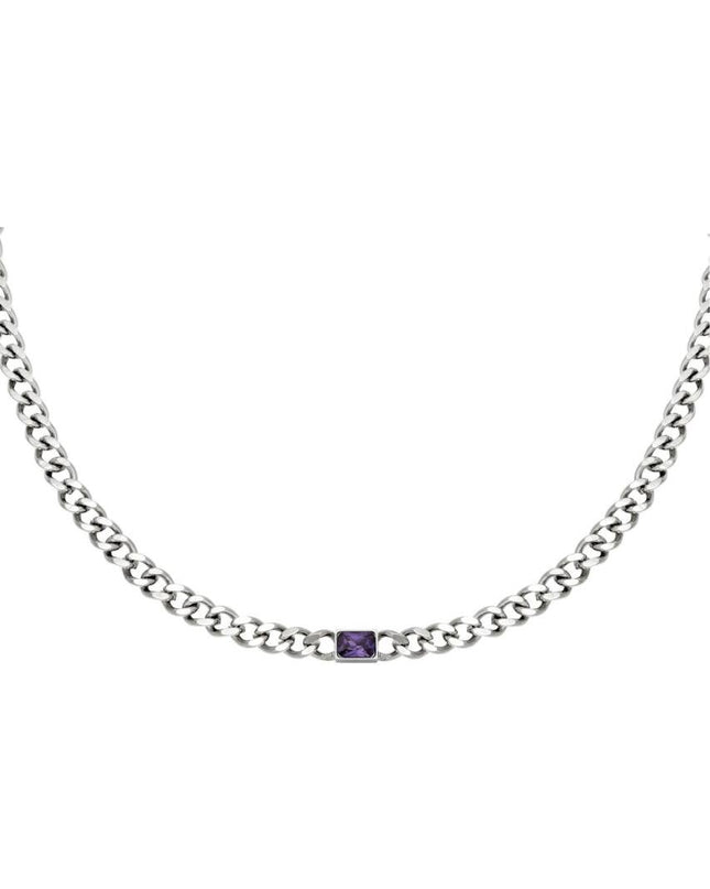 Ketting Diamond In Chain paars & zilver