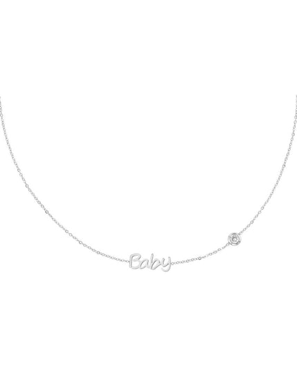 Geboortesteen ketting Baby zilver