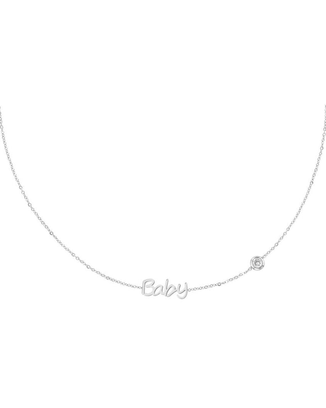 Geboortesteen ketting Baby zilver