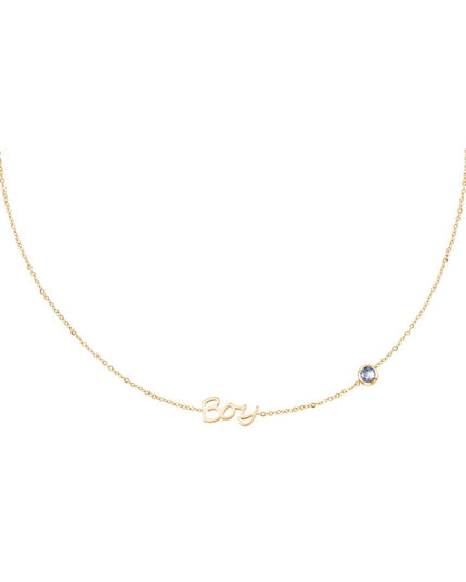 Geboortesteen Ketting Jongen goud