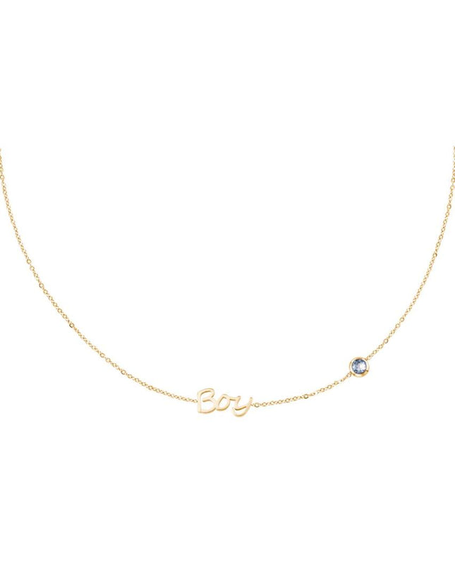 Geboortesteen Ketting Jongen goud