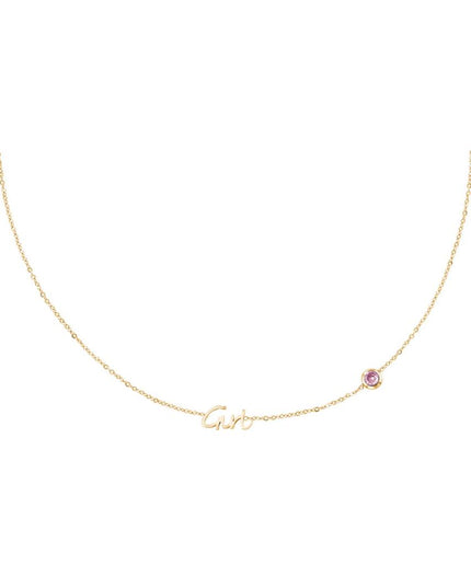 Geboortesteen Ketting Meisje goud