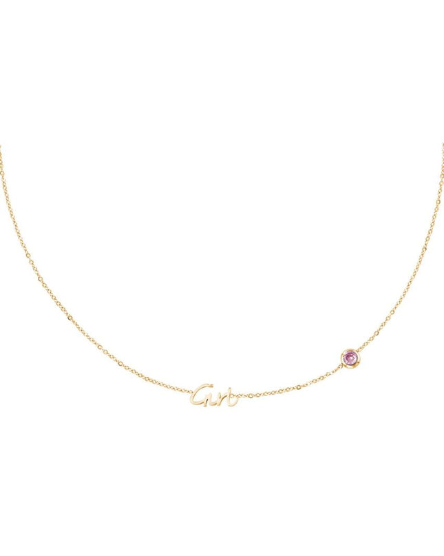 Geboortesteen Ketting Meisje goud