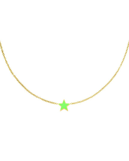 Ketting ster groen & goud