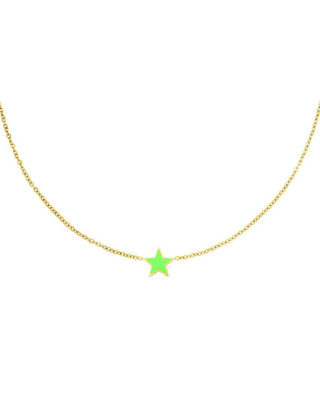 Ketting ster groen & goud