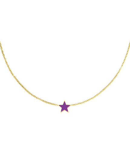 Ketting ster paars & goud